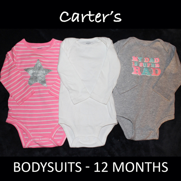 Carter's Long Sleeve Bodysuits 3-Pieces - 12 Mons - Picture 1 of 3